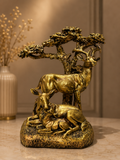 Golden Woodland Deer Family Sculpture – Luxury Nature-Inspired Decorative Showpiece